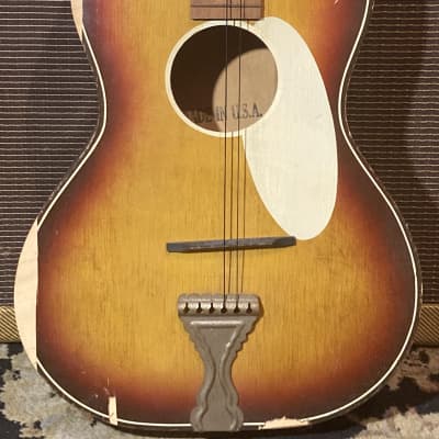 Encore Small body vintage acoustic…like Stella, Harmony c. 1950s - Sunburst image 1