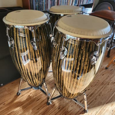 Pearl Havanna Series Fiberglass 4pc Conga & Bongos Set Liquid Gold Drums | 11",11.75",12.5",7"/ 9" image 2