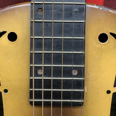 1929 National Triolian Resophonic Guitar Walnut Sunburst image 9
