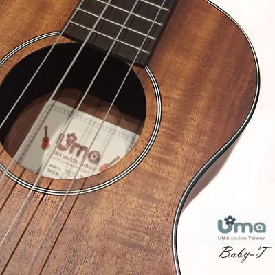 Uma Taiwan Baby-T all Acacia koa Long-scale neck Concert ukulele with  armrest image 7