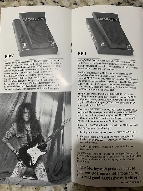Morley Wah Catalog 80's-90's Zakk Wylde Testament Jason Becker EP