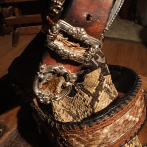 Postal Genuine Diamond Back Rattlesnake Guitar Bass Strap Hand Made image 5