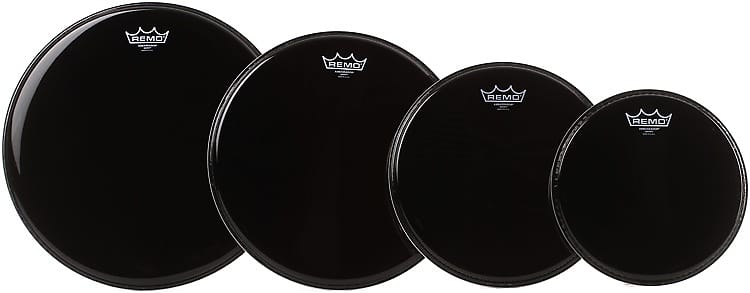 Remo Ambassador Ebony 4-piece Tom Pack - 10/12/14/16 Inch | Reverb