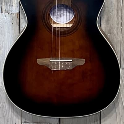 2021 Luna Art Vintage Nylon String Acoustic/Electric  Distressed Brown Burst, Help Small Business ! for sale