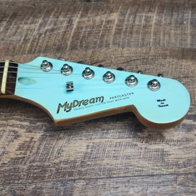 MyDream Partcaster Custom Built - Relic Sonic Blue with Matching Headstock JM635 image 6