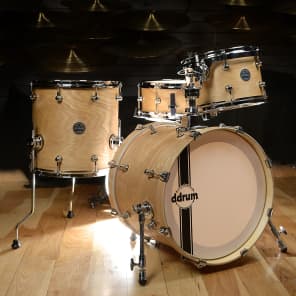 Ddrum SE Flyer 12/14/18/5.5x14 4pc Drum Kit Satin Natural Lacquer w/Ash Outer Ply image 1