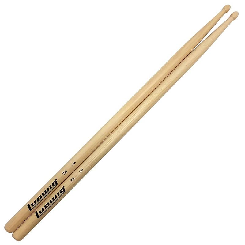 Ludwig 7A Hickory Olive Head Wood Tip Drum Sticks image 1