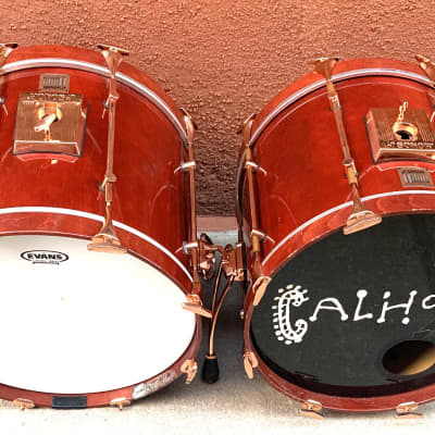Sonor Vintage Hilite Classic Copper series  1990 Red stain wood with copper hoops image 19