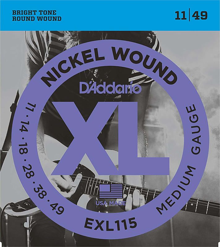 D'Addario EXL115 Nickel Wound Electric Guitar Strings Medium/Blues-Jazz Rock 11-49 image 1