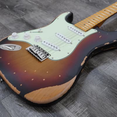 AIO S3 Left Handed Electric Guitar - Relic 3-Tone Sunburst (Maple Fingerboard) image 6