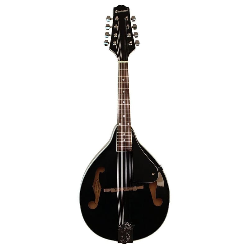 Savannah SA-100-BK Acoustic A-Style Mandolin, Black image 1