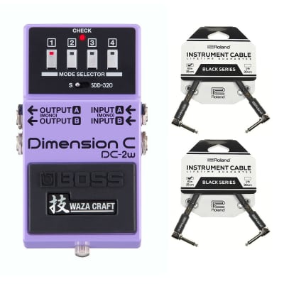 Boss DC-2W Dimension C Waza Guitar Pedal & Roland Black Series 6 inch Patch Cables image 6