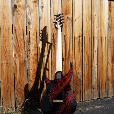 Schecter USA CUSTOM SHOP - Black w/ Blood Splatter - Keith Merrow KM-7 - Hybrid 7-String Electric Guitar w/ Case (2023) image 9