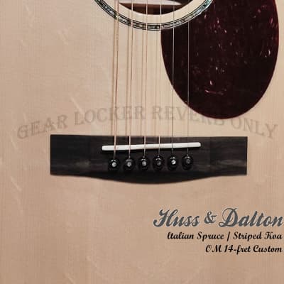 Huss & Dalton OM Custom Italian straight-gained Spruce & Striped Koa handcrafted 14-fret guitar 5822 image 12