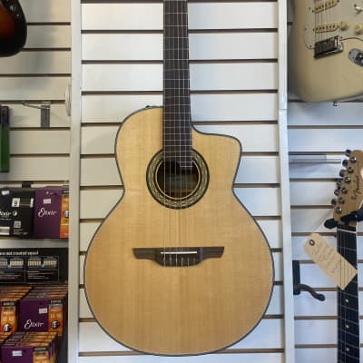 Takamine TC135SC Classical Hybrid Crossover Nylon String Cutaway Acoustic/Electric Guitar - Natural Gloss with Hard Case for sale