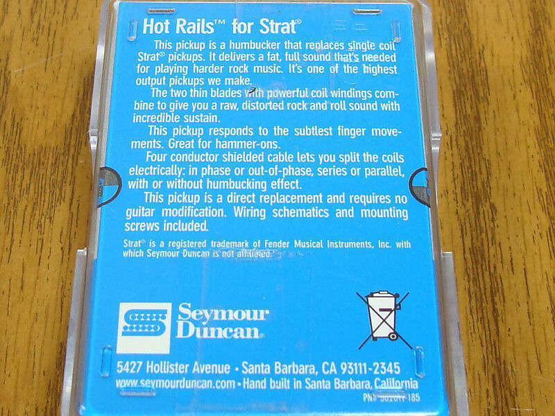 NEW Seymour Duncan SHR-1b Hot Rails Strat PICKUP Cream for Fender