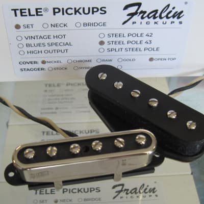 Lindy Fralin Steel Pole 43 Telecaster Pickups Set with Black