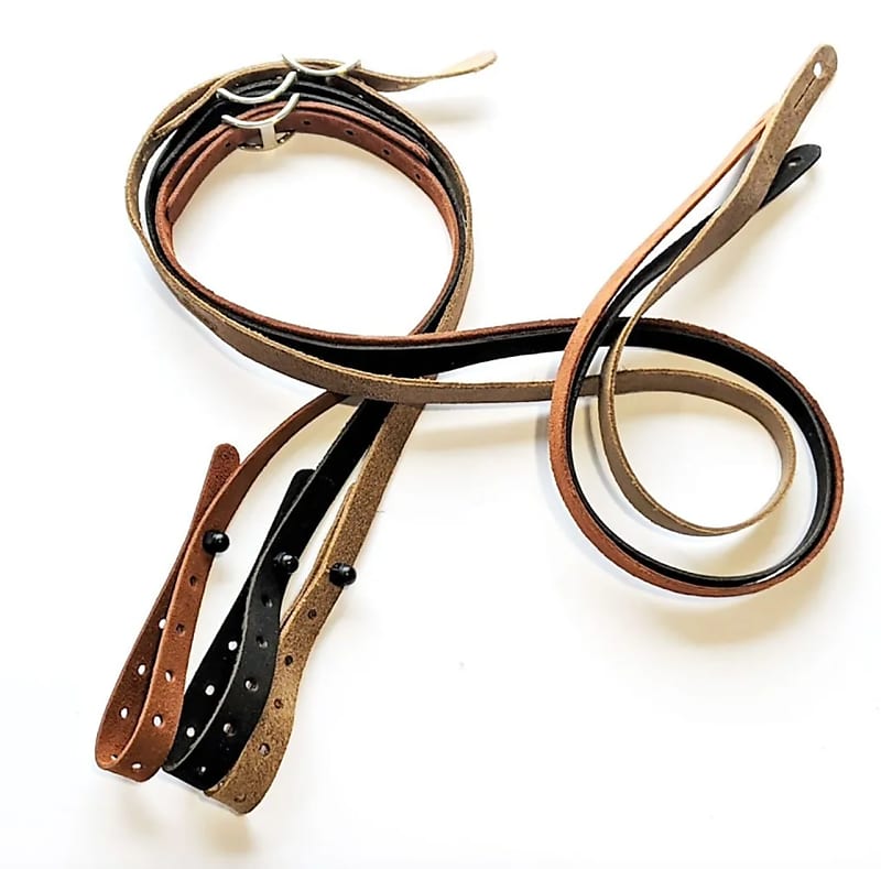 Franklin Glove Leather Mandolin Strap, Black Reverb