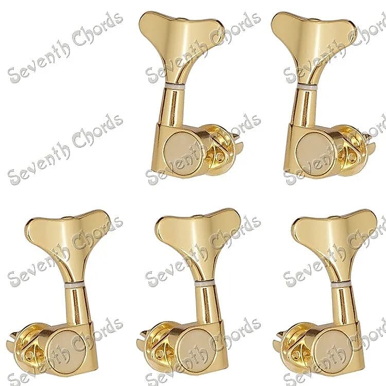 4R Open Gear Bass Guitar Tuners - Black Machine Heads For Jazz/Precision Bass Replacement