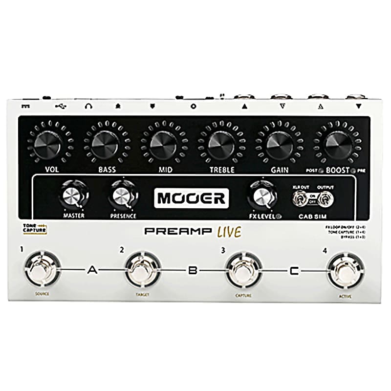 Mooer Preamp LIVE Guitar multi effects processor w Bluetooth white image 1