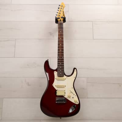 Aria Pro II Fullerton HSS Electric Guitar - Dark Red Finish for sale