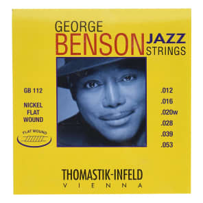 Thomastik-Infeld	GB112 George Benson Jazz Nickel Flat-Wound Guitar Strings - Medium Light (.12 - .53)