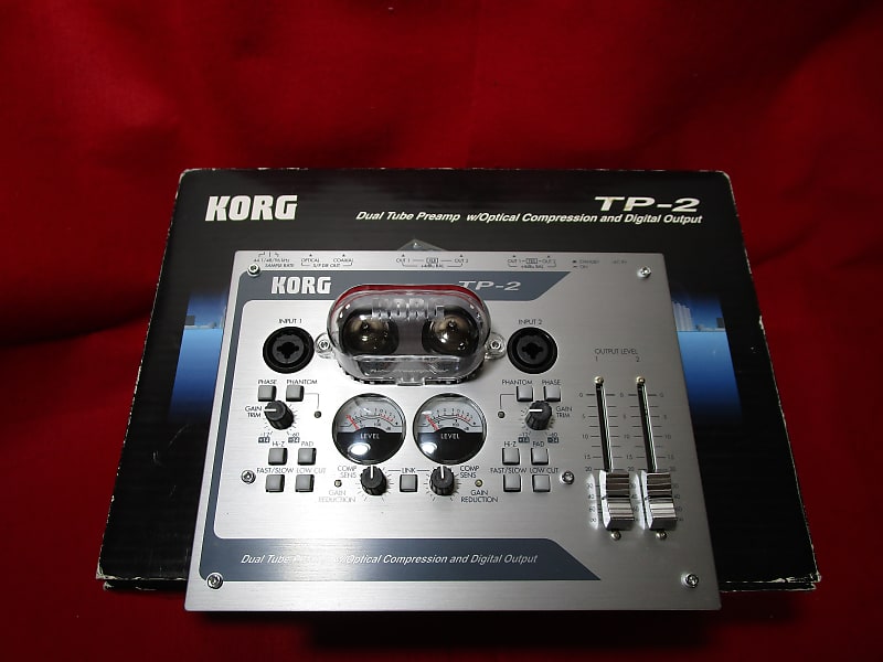 KORG TP-2 Dual Tube Preamp Optical Comp. Digital Out TESTD w/Box PSU Manual