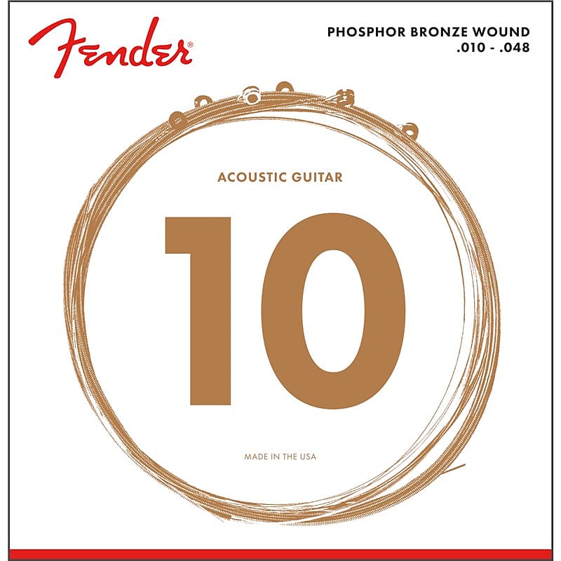 Fender 60XL Phosphor Bronze Acoustic Guitar Strings, Ball End, 10-48 image 1