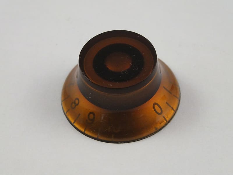 Amber Top Hat Bell Knobs Compatible With Gibson Les Paul Electric Guitar Set Of 4 Fits 24 Fine Spline Usa Imperial Split Shaft Pots Recessed