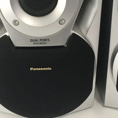 Rare Set of 2 Panasonic SB-AK18 1998 Grey Black Book Shelf Speakers Excellent Tone image 3