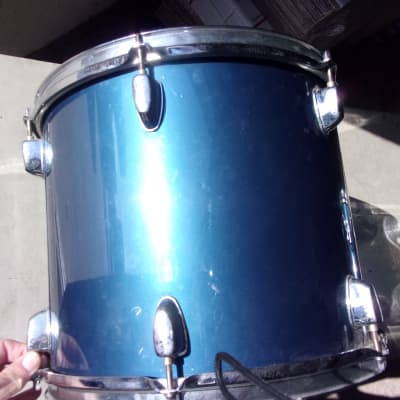 Lot of 2 Mapex V Series Hanging Toms 13" x 10" + 12" x 9" light blue with mounts Has double badges image 7