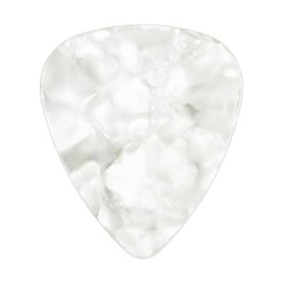 Celluloid White Pearl Guitar Or Bass Pick - 0.71 mm Medium Gauge - 351 Shape - 3 Pack New image 1
