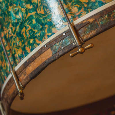 Ludwig 1930's 'Peacock Pearl Outfit' in Original Peacock Pearl Gen. II' - 14x27.5 & 5x14 image 9