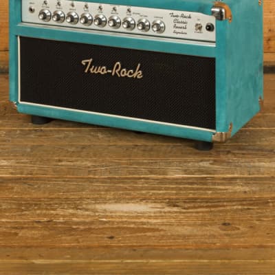 Two Rock Classic Reverb Signature 50 Watt Head & 2x12 Cab - Teal Suede B Stock image 4