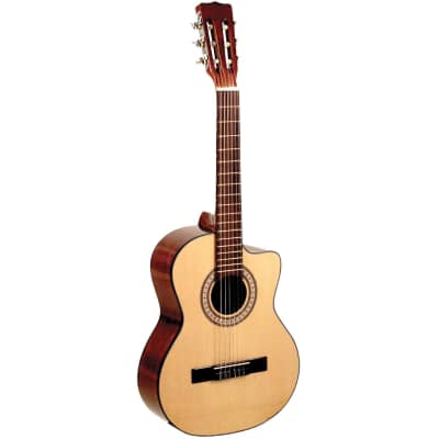 Lucida LG-RQ1 Cutaway Spruce Top Acoustic Requinto Guitar, Natural for sale