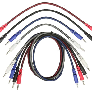 Pig Hog PPM35-8PK 3.5mm TS Mono Patch Cables - 24/18/12/10" (Pack of 8)