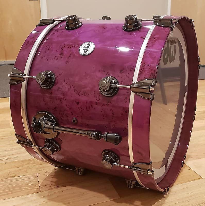 Purple Floral custom bass drum head – Customskins