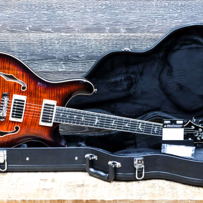 PRS SE Hollowbody II Piezo Orange Tiger Smokeburst Electric Guitar w/Case #H05314 image 11