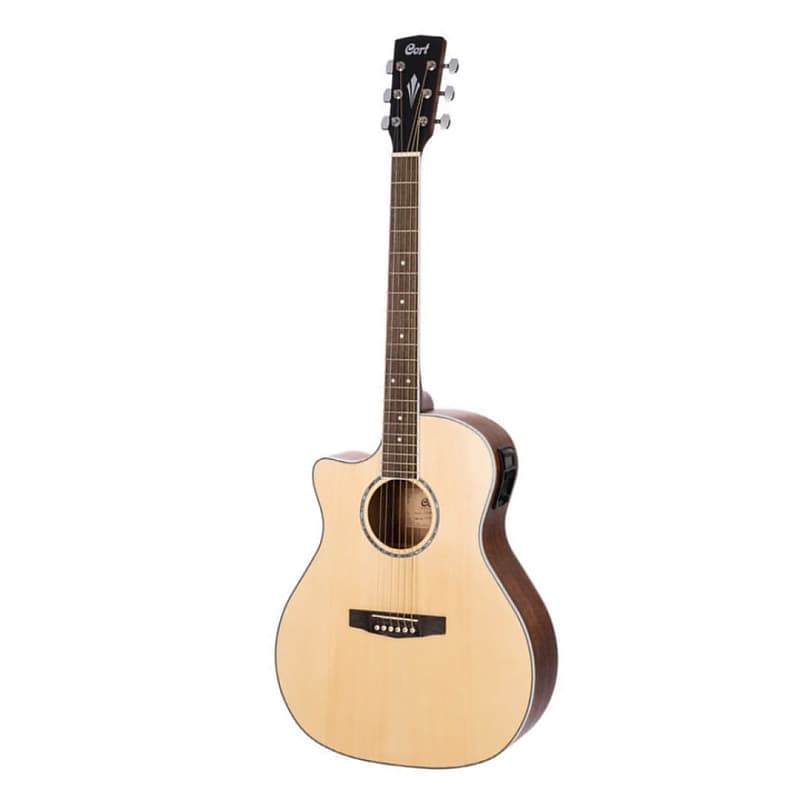  Cort 6 String Acoustic-Electric Guitar, Right, Open