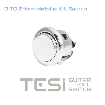 Tesi DITO 24MM Metallic Momentary Arcade Button Guitar Kill Switch Chrome image 1