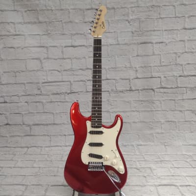 Gatto Strat Style Candy Red EMG Electric Guitar image 2