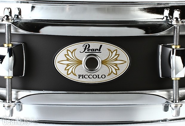 Pearl S1330 Steel Effect Piccolo Snare Drum 3 x 13 inch Black Reverb
