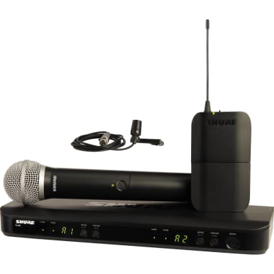 Shure BLX1288/CVL UHF Wireless Microphone System - Perfect for Church, Karaoke, Stage, Vocals - 14-Hour Battery Life, 300 ft Range | Includes Handheld & Lavalier Mics, Dual Channel Receiver | H9 Band image 1