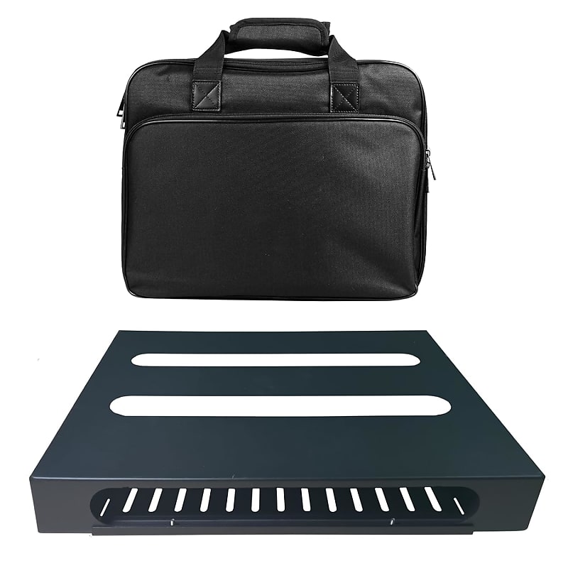 AxcessAbles Guitar Pedal Board 20-inch x 12-Inch Lightweight 4lb Aluminum Pedalboard with Canvas Carry Bag and Velcro Up to 18 Guitar, Bass Stomp