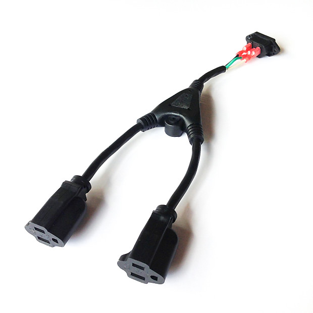 DIY Pedalboard Parts IEC Socket to Dual, Standard 3 Prong Reverb