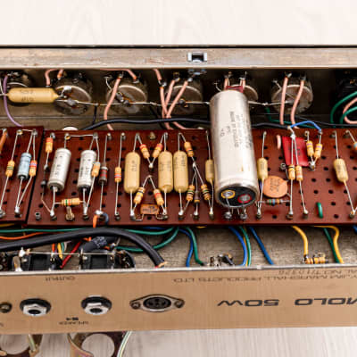 1967 Marshall JMP 1987T Tremolo 50 Plexi Panel 4x10 Vintage Tube Amp w/ Celestion 7442, Ftsw image 20