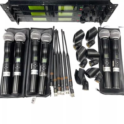 Shure UR4D+ Dual H4 Wireless Receiver W/(2)UR2 Handheld Transmitters #2418 (One) image 11
