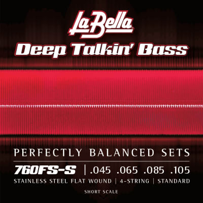 La Bella Deep Talkin' Bass Flat Wound 4 String Sets - 760FS-S Short Scale .045-.105