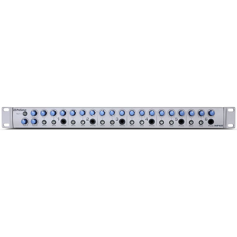 Presonus HP60 Six Channel Headphone Amplifier Mixing System 1U 19" Rack-Mount image 1