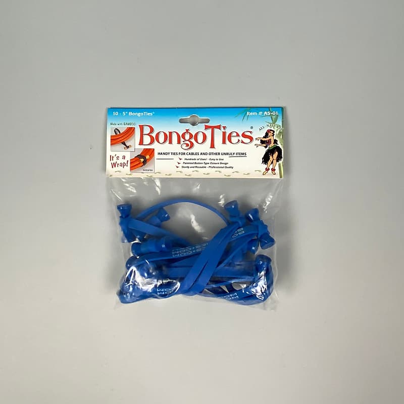 BongoTies Handy 5" Cable Ties, 10-Pack, Blue image 1